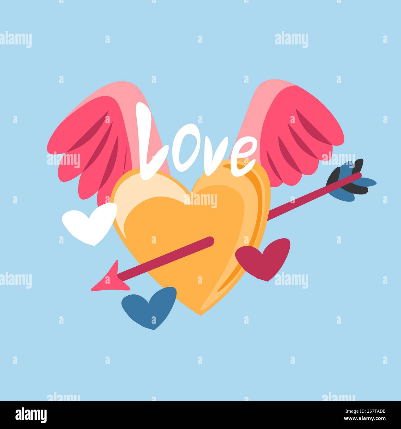 Heart With Wings And Arrow Illustration Stock Vector Image & Art - Alamy