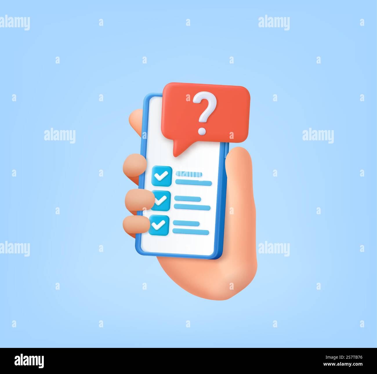 3d task management todo check list with mobile phone, form vote in ...