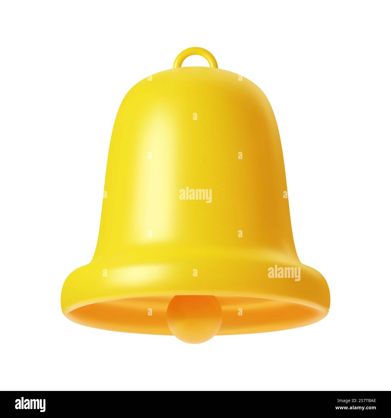Notification 3D icon. Cute yellow bell. 3D Model render for design ...
