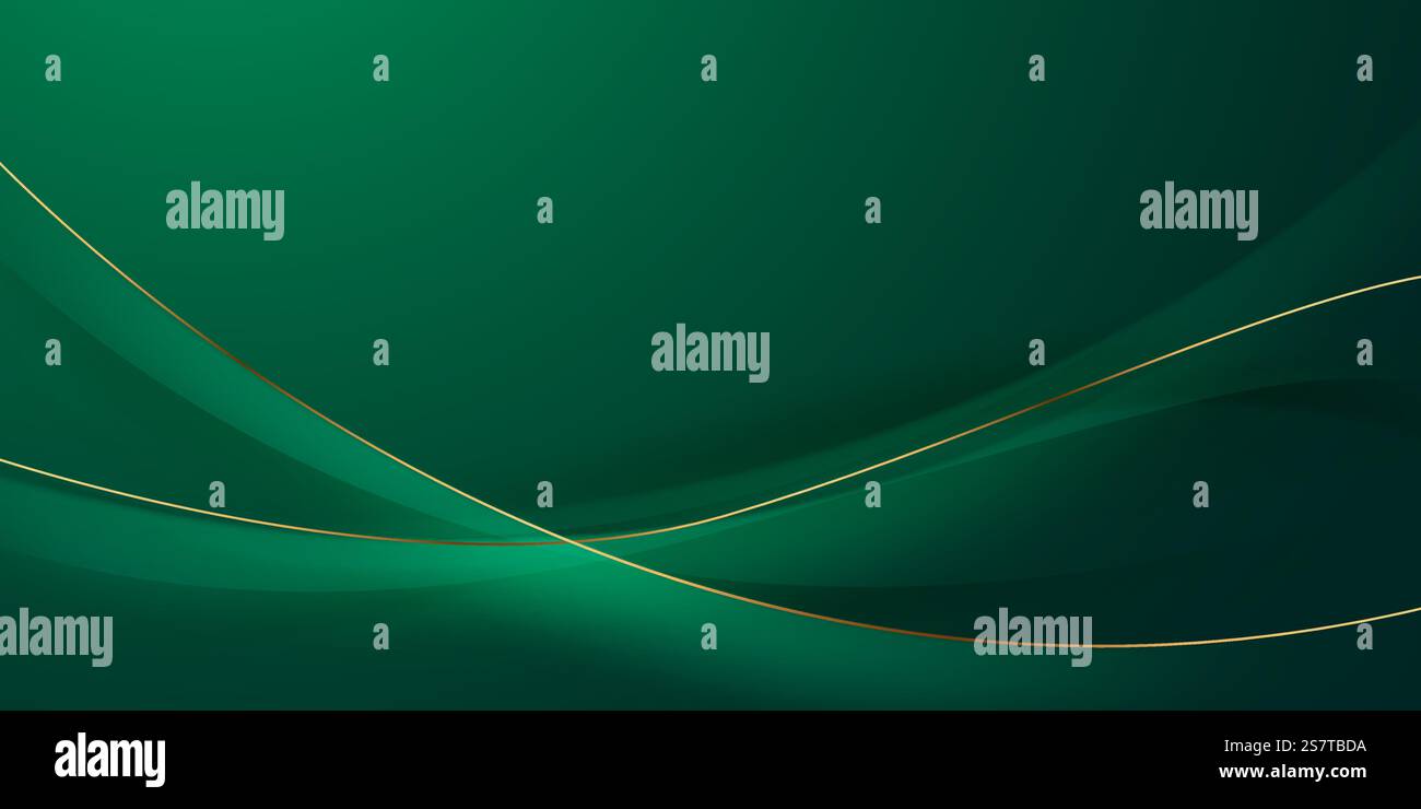 green abstract background design with elegant golden elements vector ...