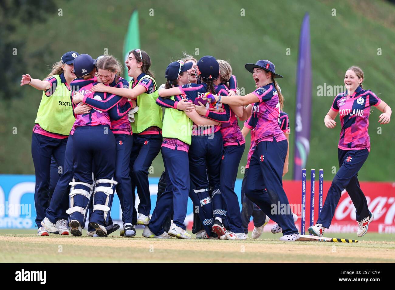 BANGI, JANUARY 20 Scotland team celebrate after beating Nepal by 1
