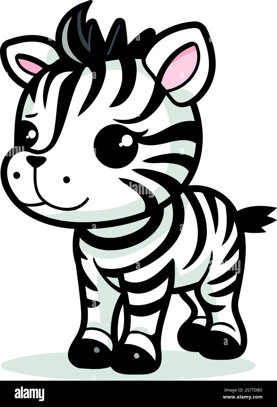 Zebra Cute Cartoon Animal Vector Illustration Stock Vector Image & Art ...