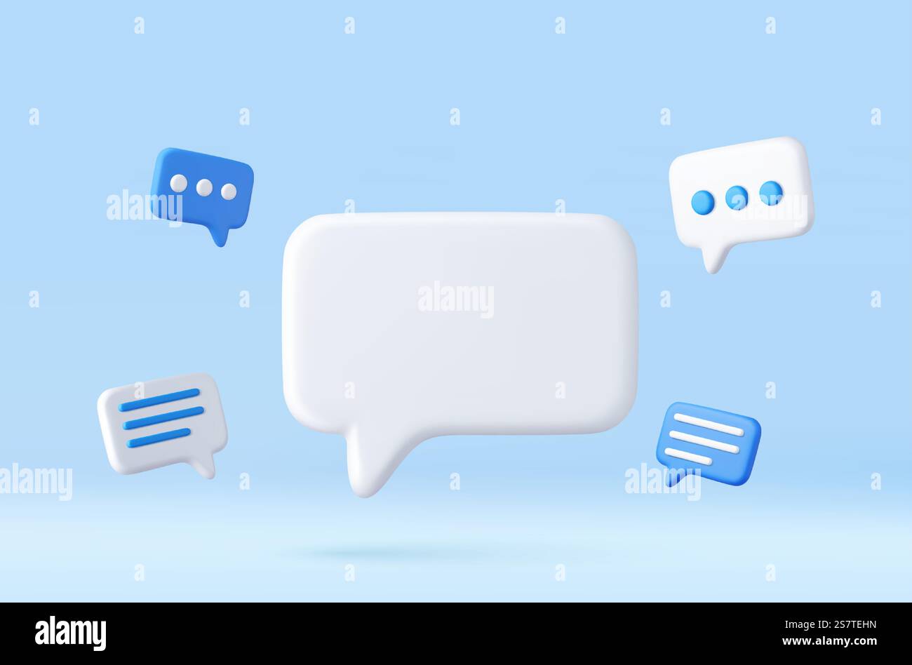 3D speech bubble icons isolated on background. 3D symbol for chat on ...