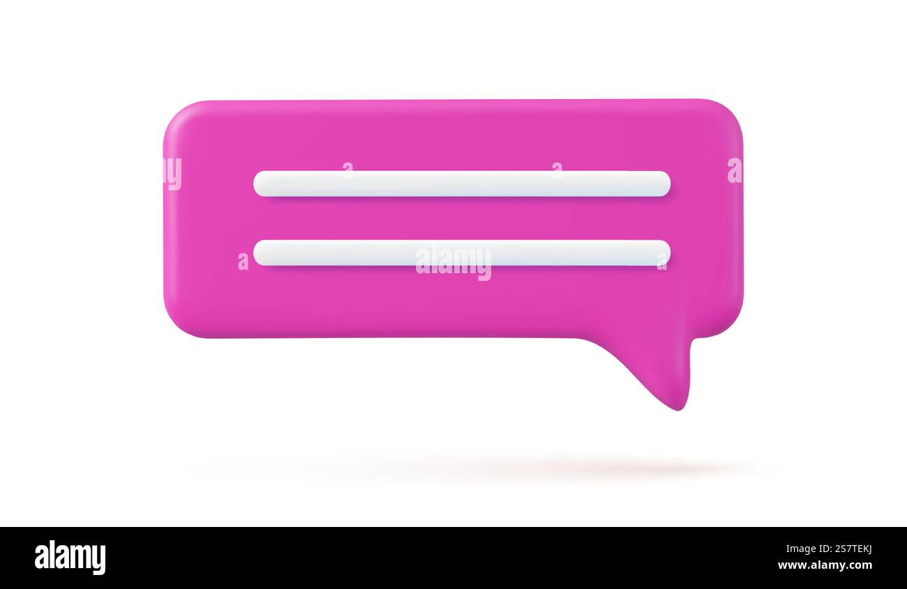 3d Chat bubble rendering. 3d speak bubble. Chatting box, message box ...
