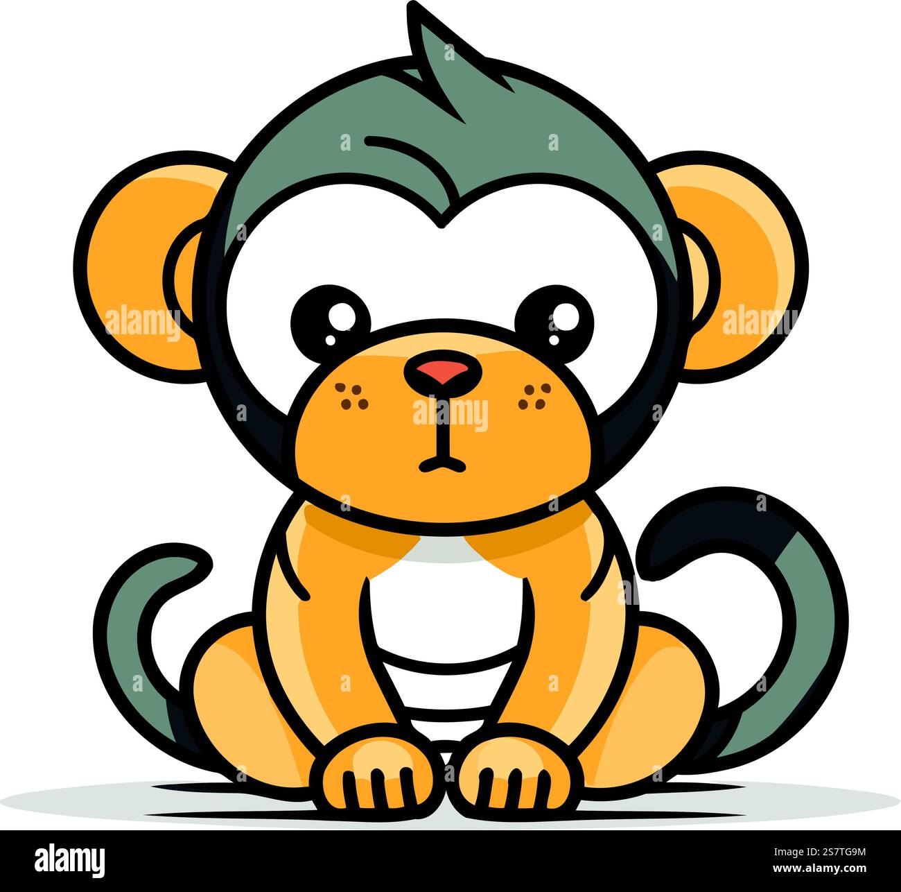 Cute monkey. Vector illustration. Isolated on white background Stock ...