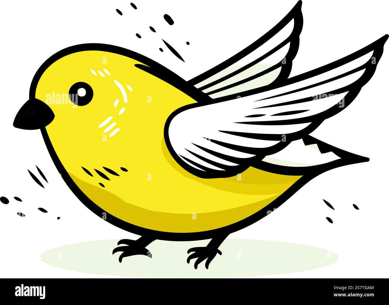 Vector illustration of cute little bird. Hand drawn doodle style Stock ...
