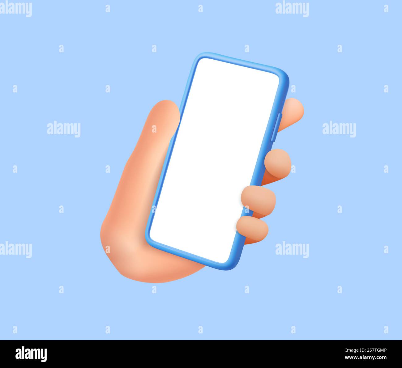 3D Hand holding mobile phone with empty screen Phone device Mockup ...