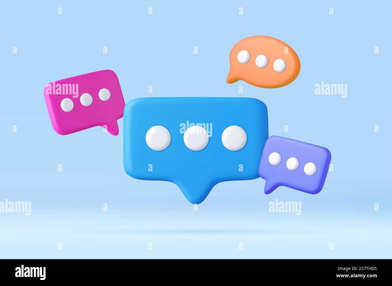 3D speech bubble icons isolated on background. 3D symbol for chat on ...