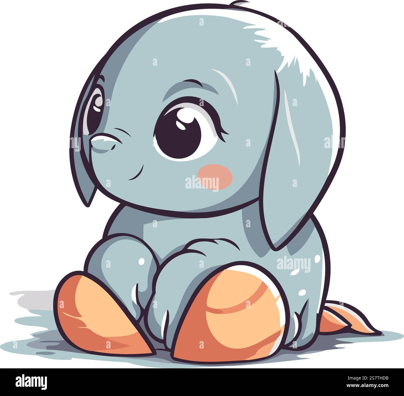 Cute baby elephant isolated on a white background. Vector illustration ...