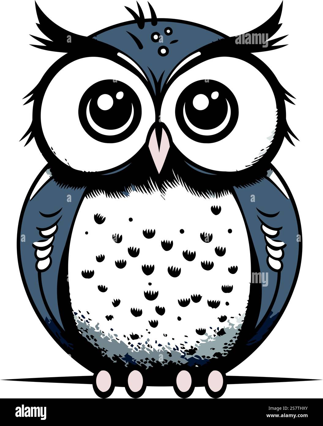 Cute cartoon owl. Vector illustration. Isolated on white background ...