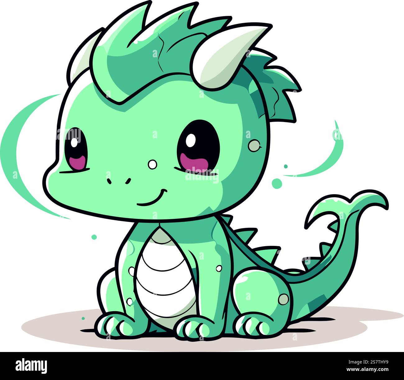 Cute cartoon dragon. Vector illustration isolated on a white background ...