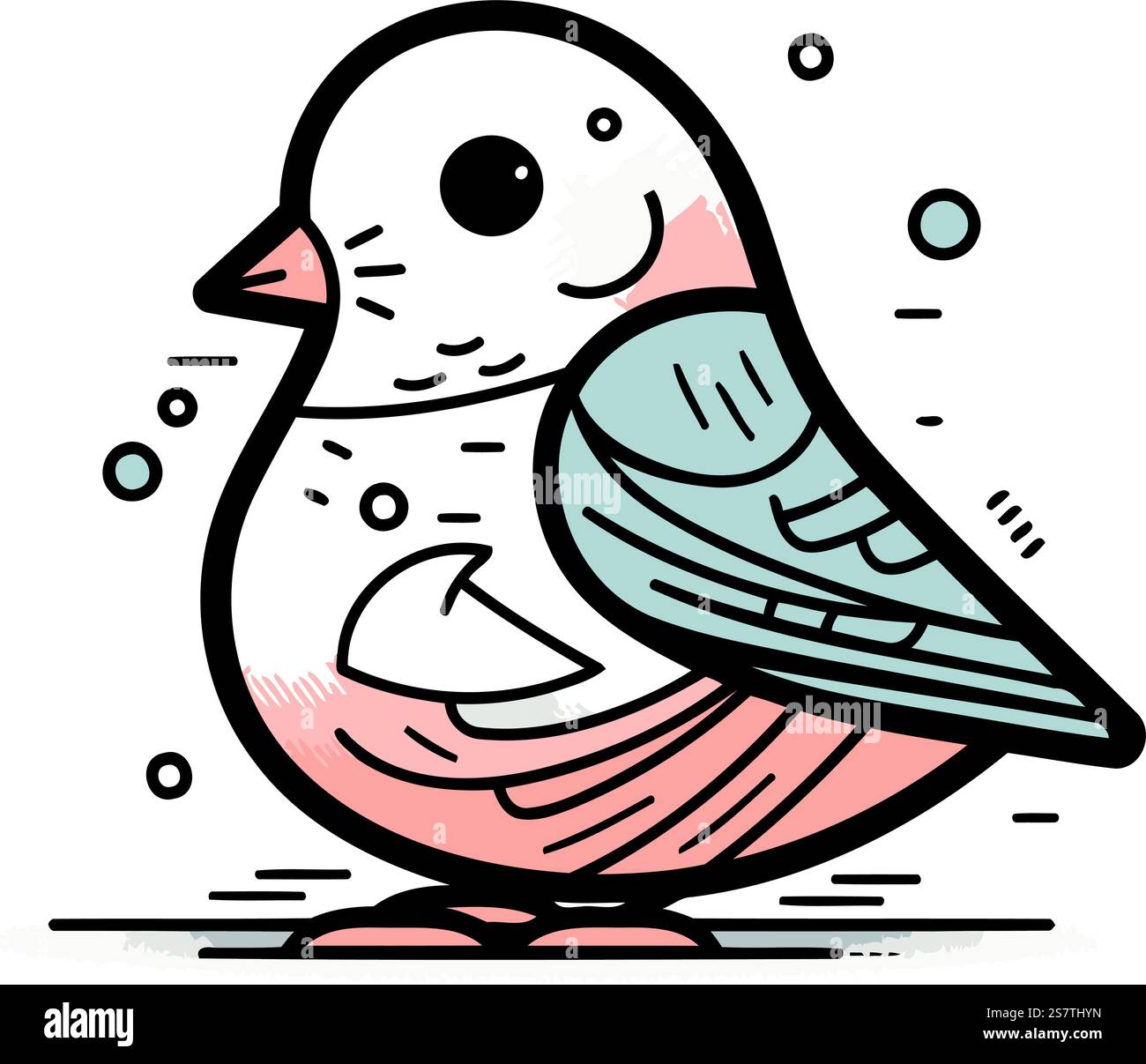 Vector illustration of a cute little bird. Isolated on white background ...