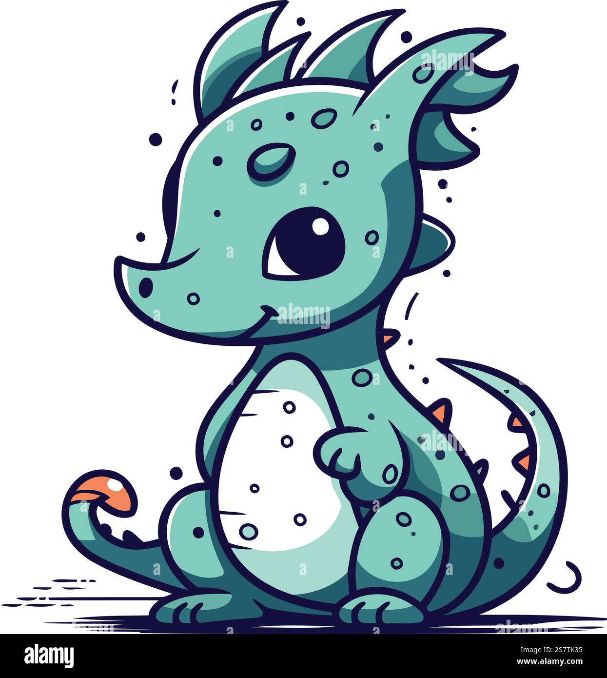 Cute cartoon dragon. Vector illustration isolated on a white background ...