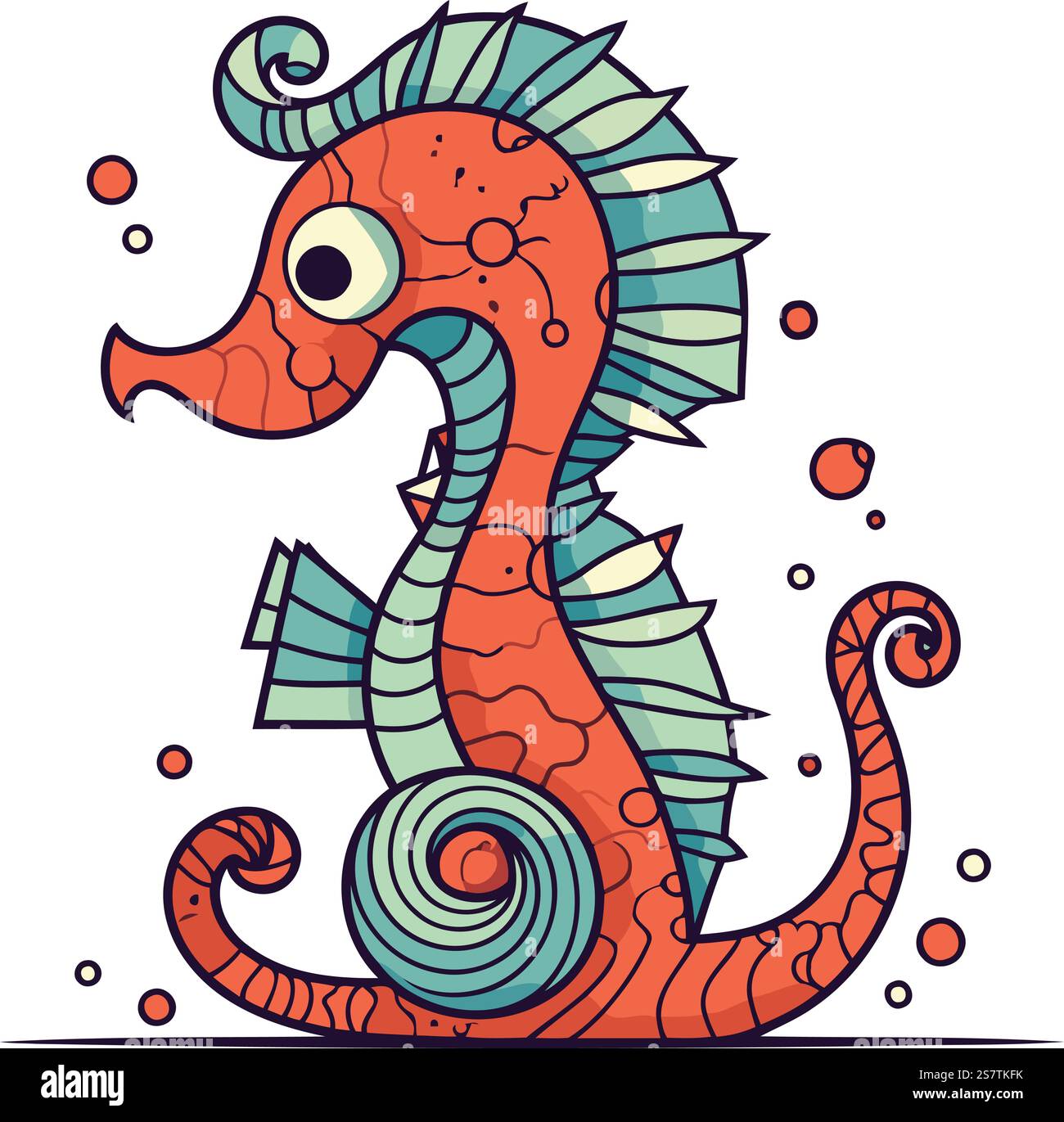 Cute cartoon seahorse. Vector illustration for your design Stock Vector ...