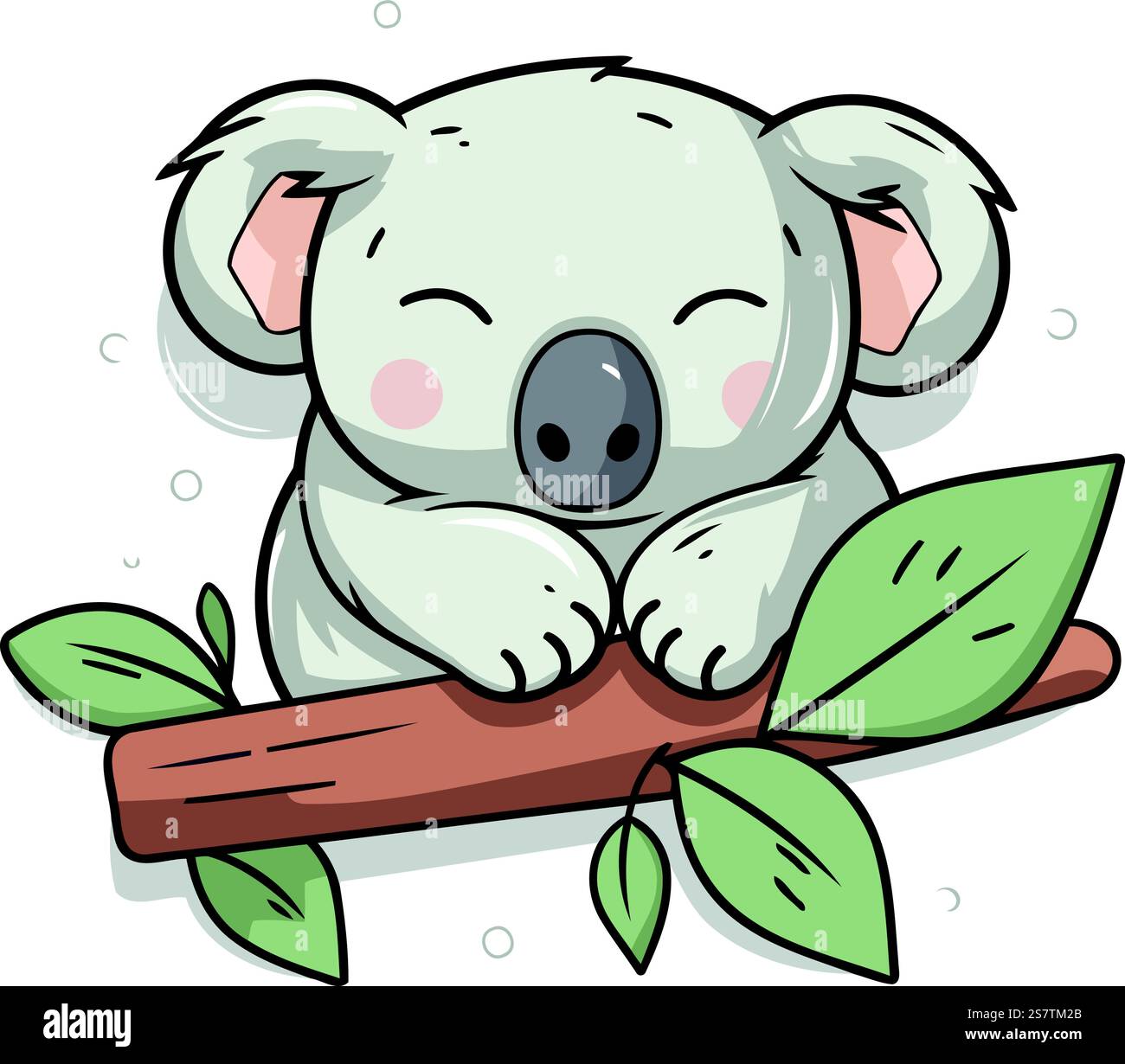 Cute koala sitting on a tree branch. Vector illustration Stock Vector ...