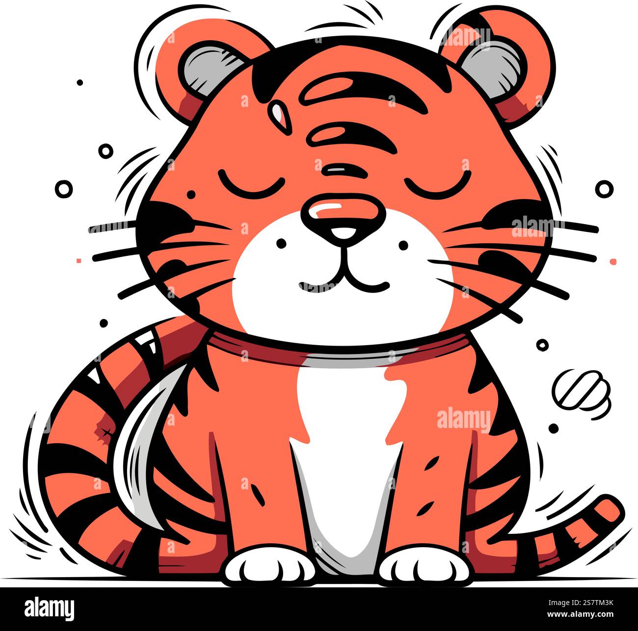 Cute tiger. Vector illustration. Isolated on white background Stock ...