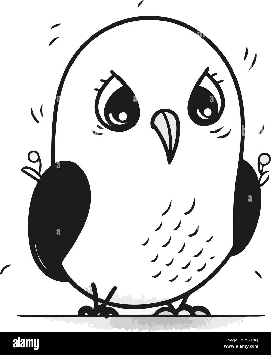 Fairy Fae Greetings Card - Owl Bear Cub (B&W) Fairy Fae Greetings Card - Owl Bear Cub (B&W)