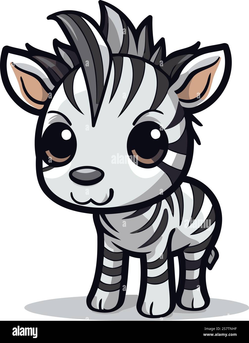 Cute cartoon zebra. Vector illustration isolated on white background ...