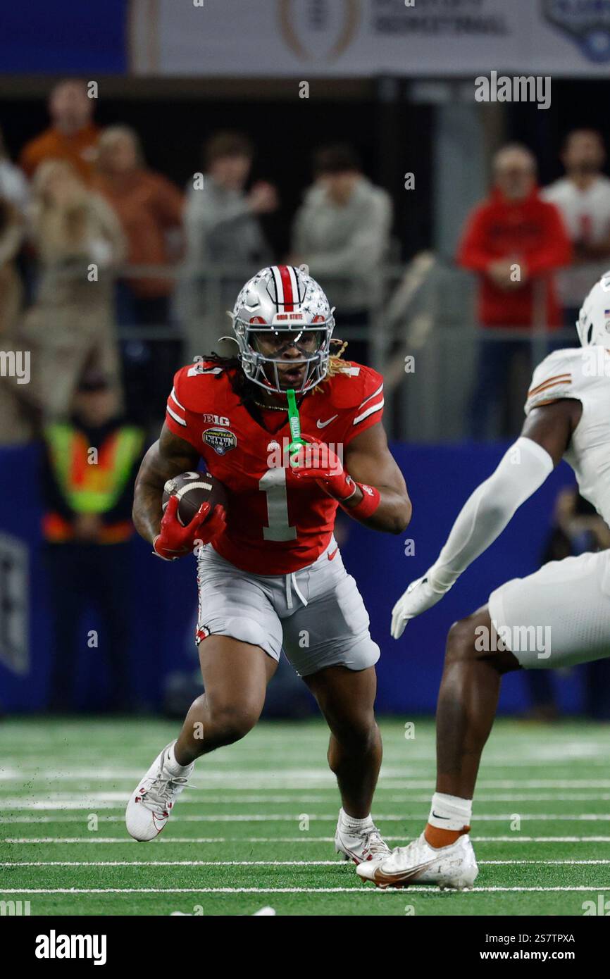 Ohio State running back Quinshon Judkins (1) carries the ball during