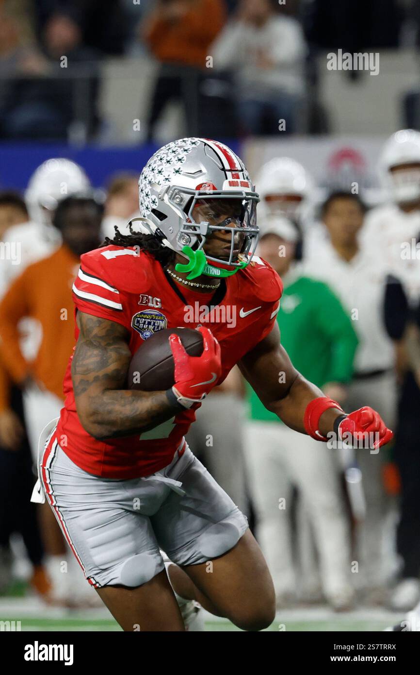Ohio State running back Quinshon Judkins (1) carries the ball during