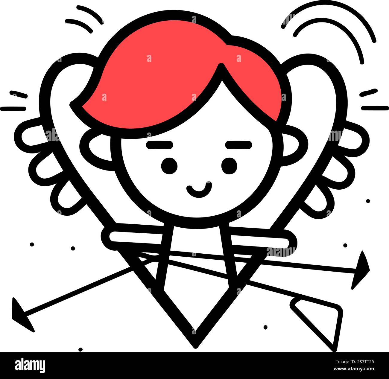 Cute little boy cupid with bow and arrow. Vector illustration Stock ...