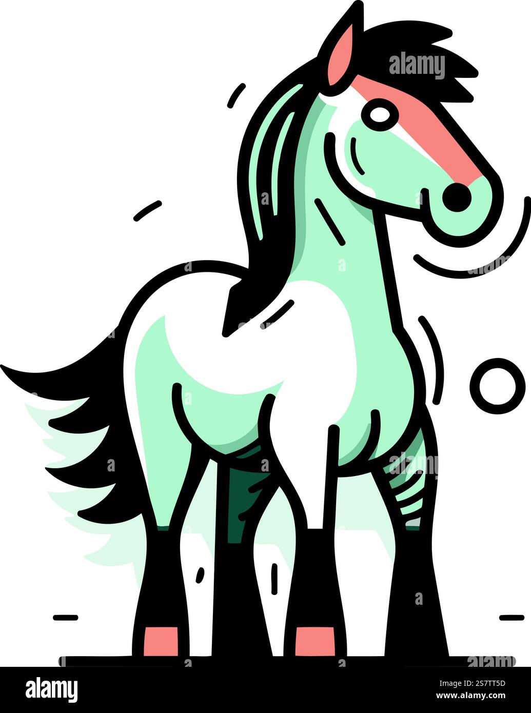 Horse vector illustration. Isolated on white background. Flat style ...