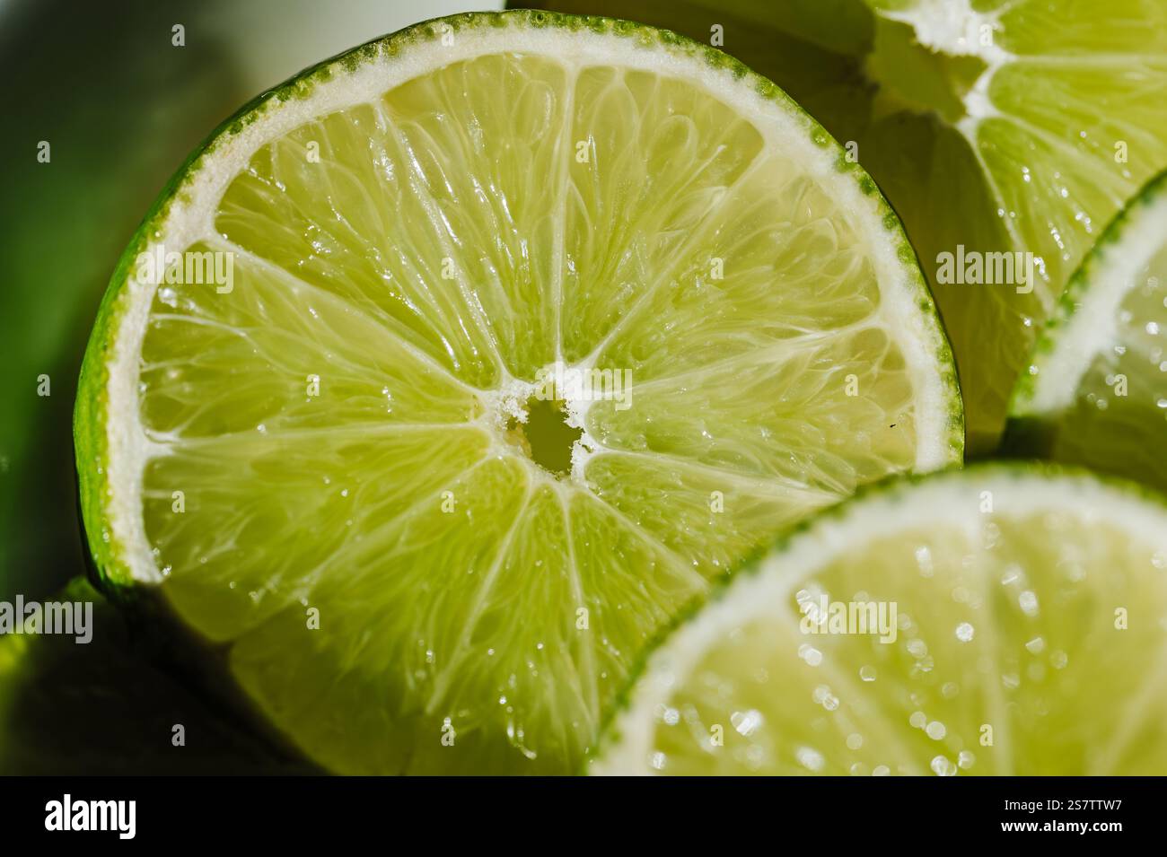Close up of sliced lime Stock Photo