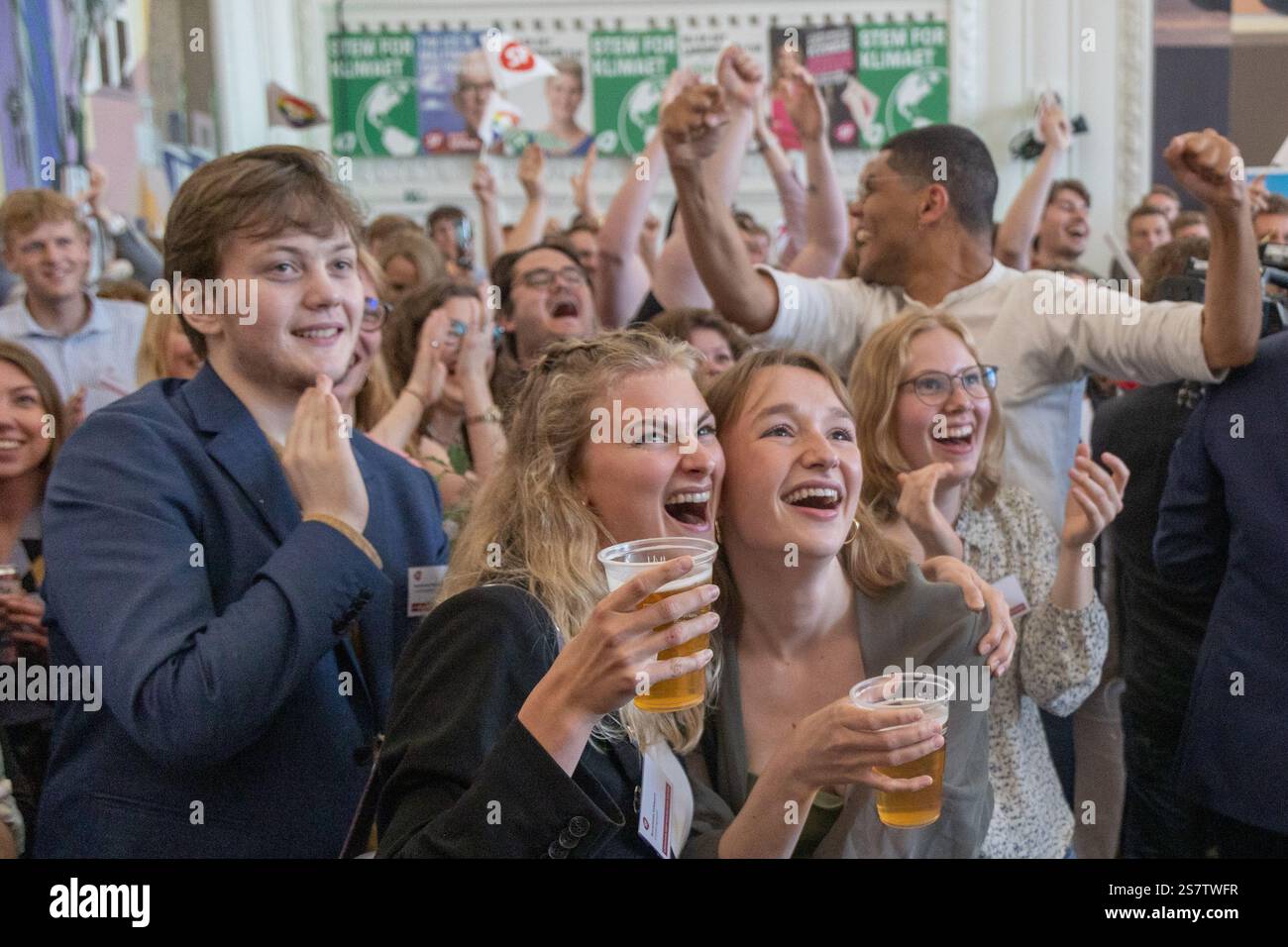 Copenhagen, Denmark. 09th June, 2024. Supporters of the Green Left ...