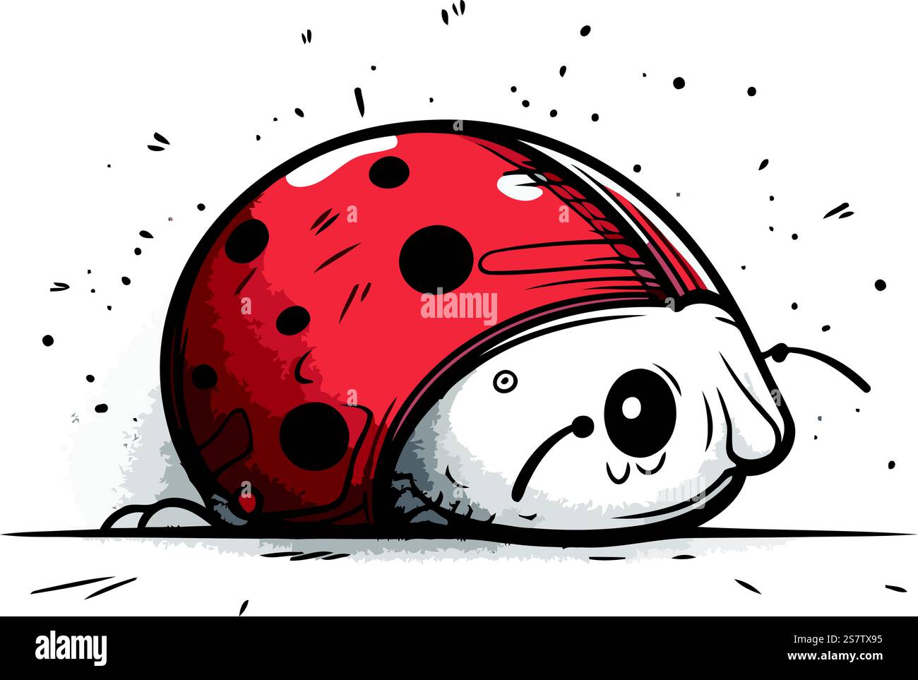 Cartoon ladybug. Vector illustration of a cute ladybug Stock Vector ...