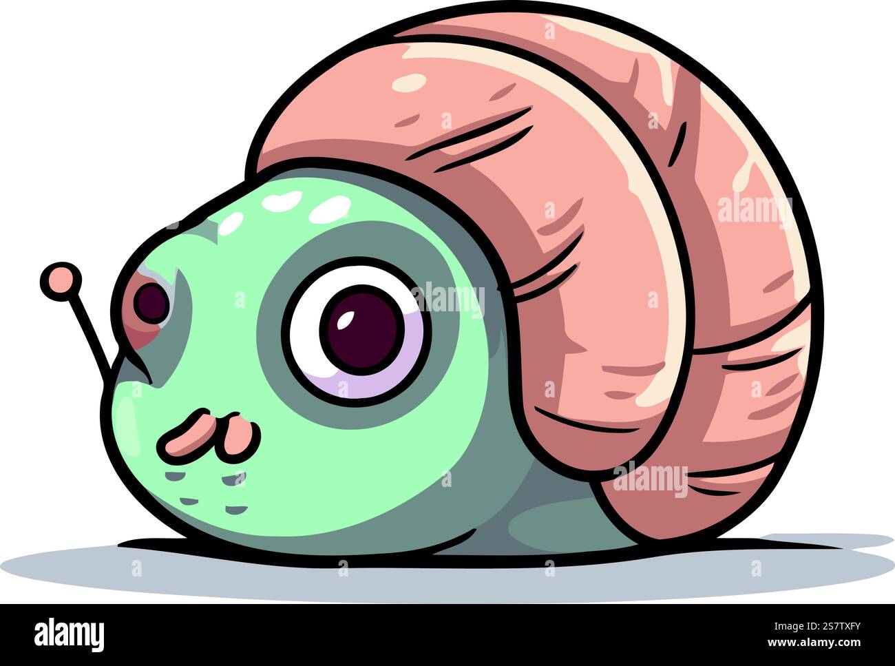 Cute cartoon snail. Vector illustration isolated on a white background ...