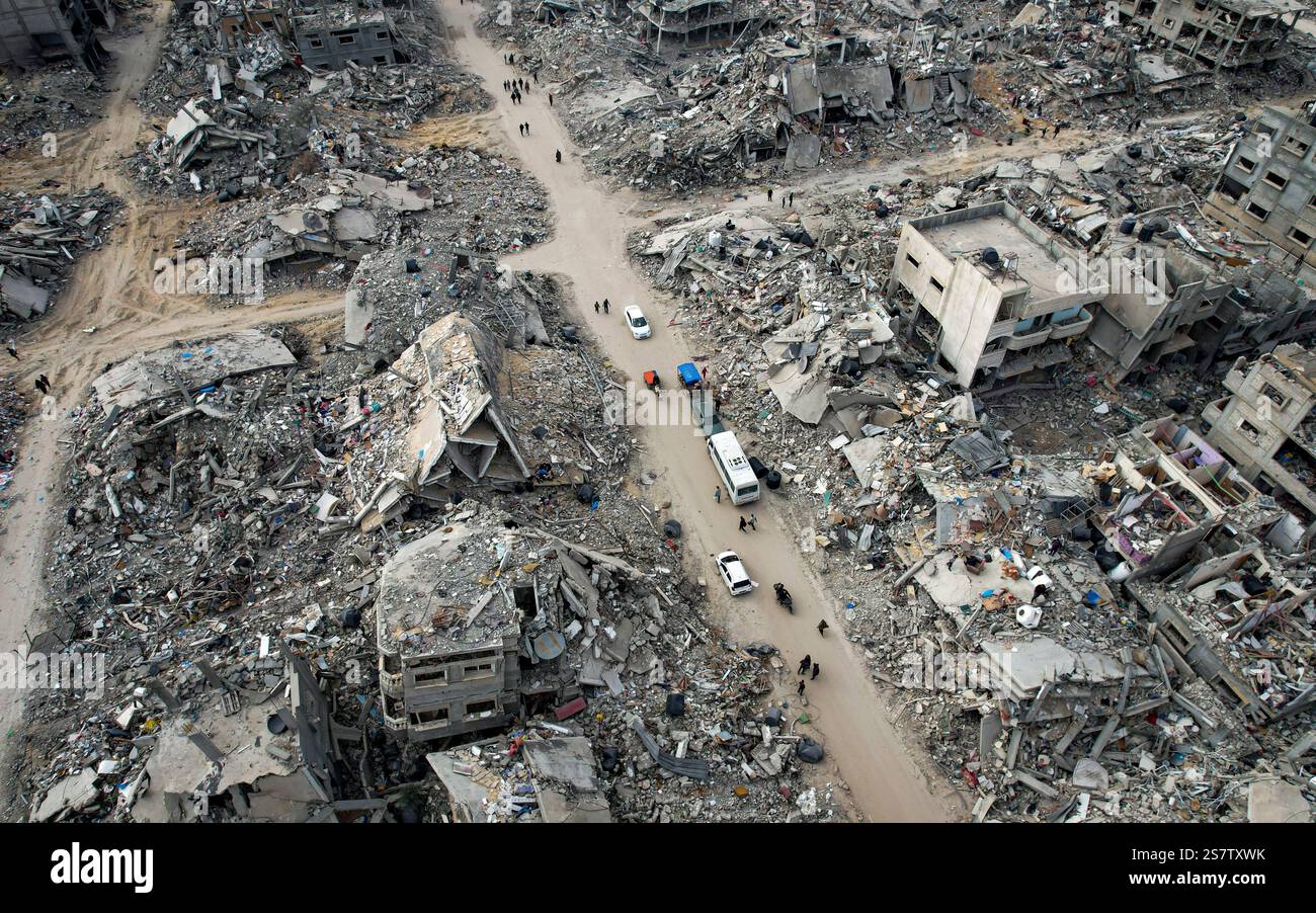 A drone photo shows displaced Palestinians returning to Rafah, a day ...