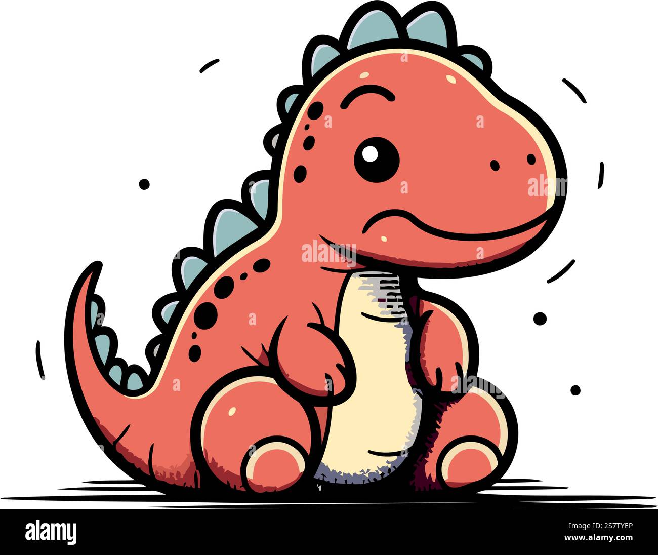 Cute cartoon dinosaur. Vector illustration isolated on a white ...