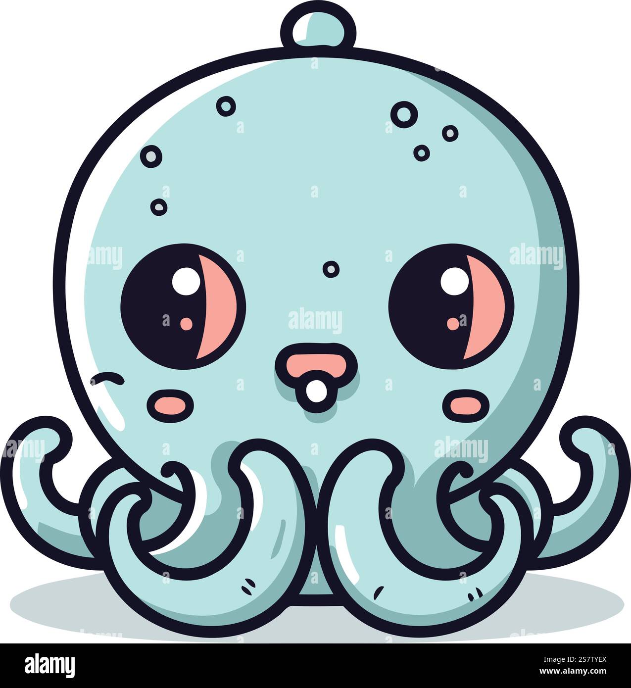 Octopus cartoon character. Cute and kawaii vector illustration Stock ...
