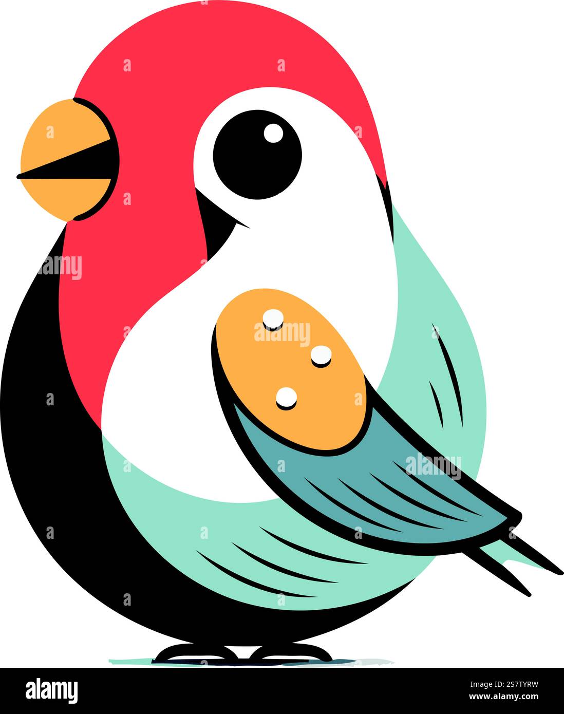 Vector illustration of a cute cartoon parrot isolated on white ...