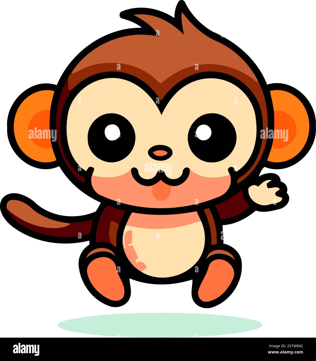 Cute cartoon monkey. Vector illustration isolated on a white background ...