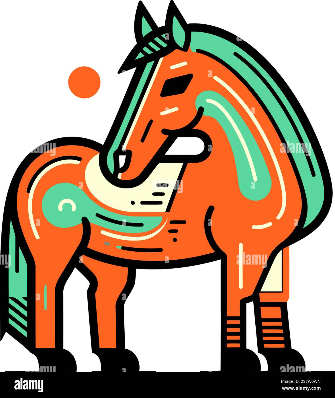 Horse. Vector illustration in flat style isolated on white background ...