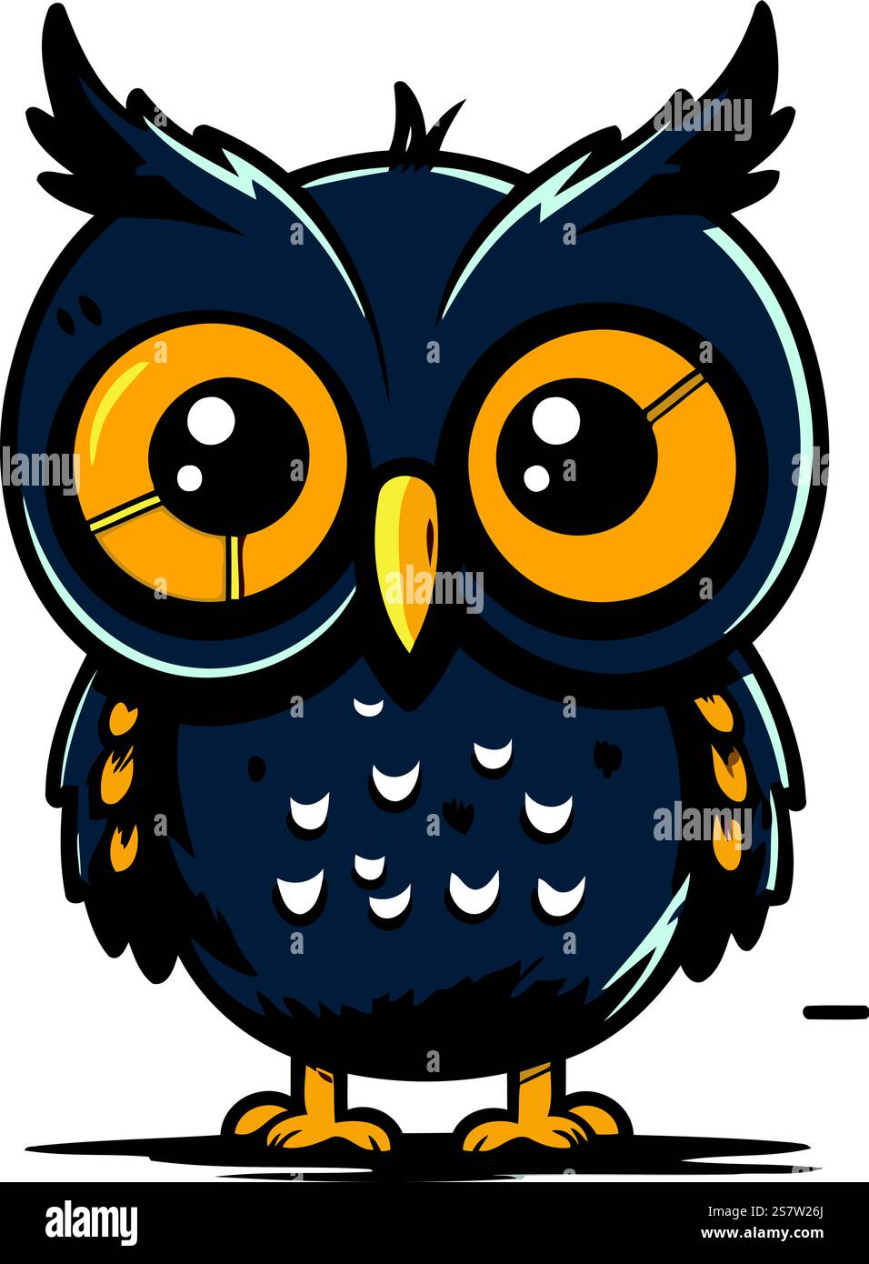 Cute cartoon owl. Vector illustration isolated on a white background ...
