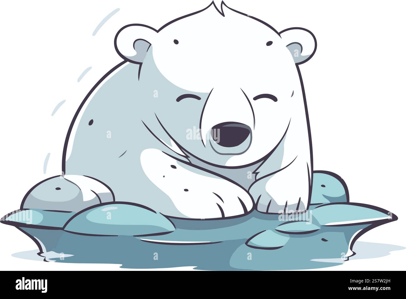 Illustration of a polar bear sitting on a ice floe Stock Vector Image ...