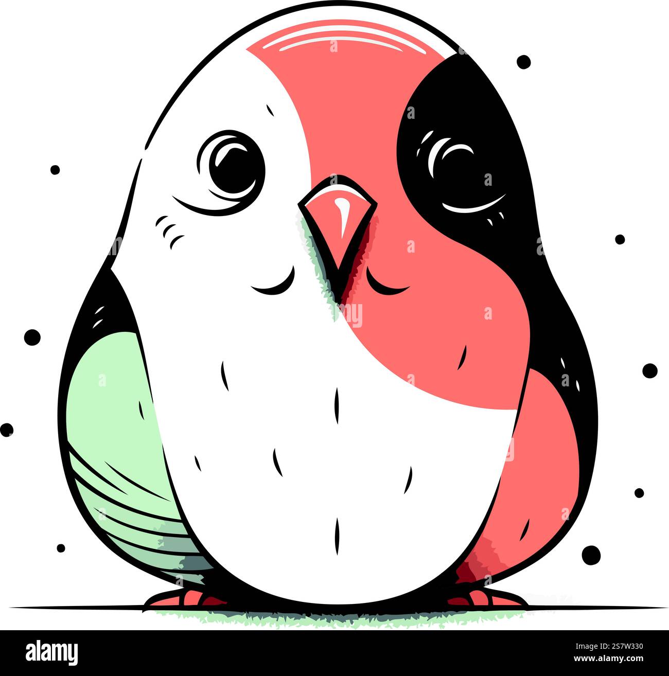 Cute cartoon penguin. Hand drawn vector illustration isolated on white ...