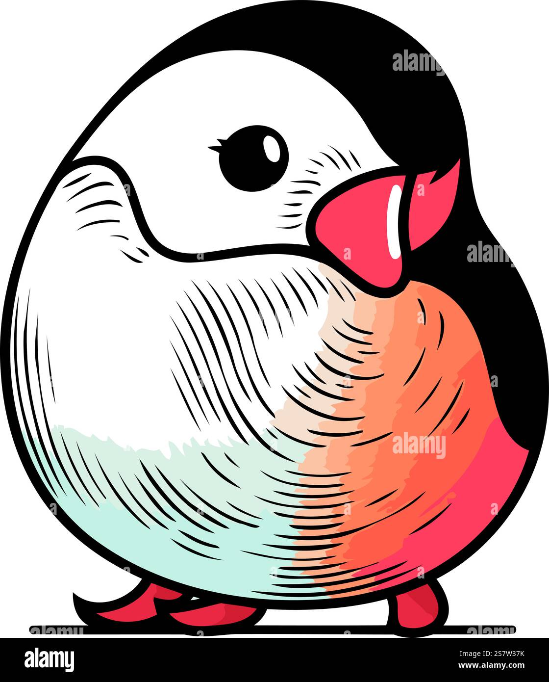 Hand drawn cute penguin isolated on white background. Vector ...
