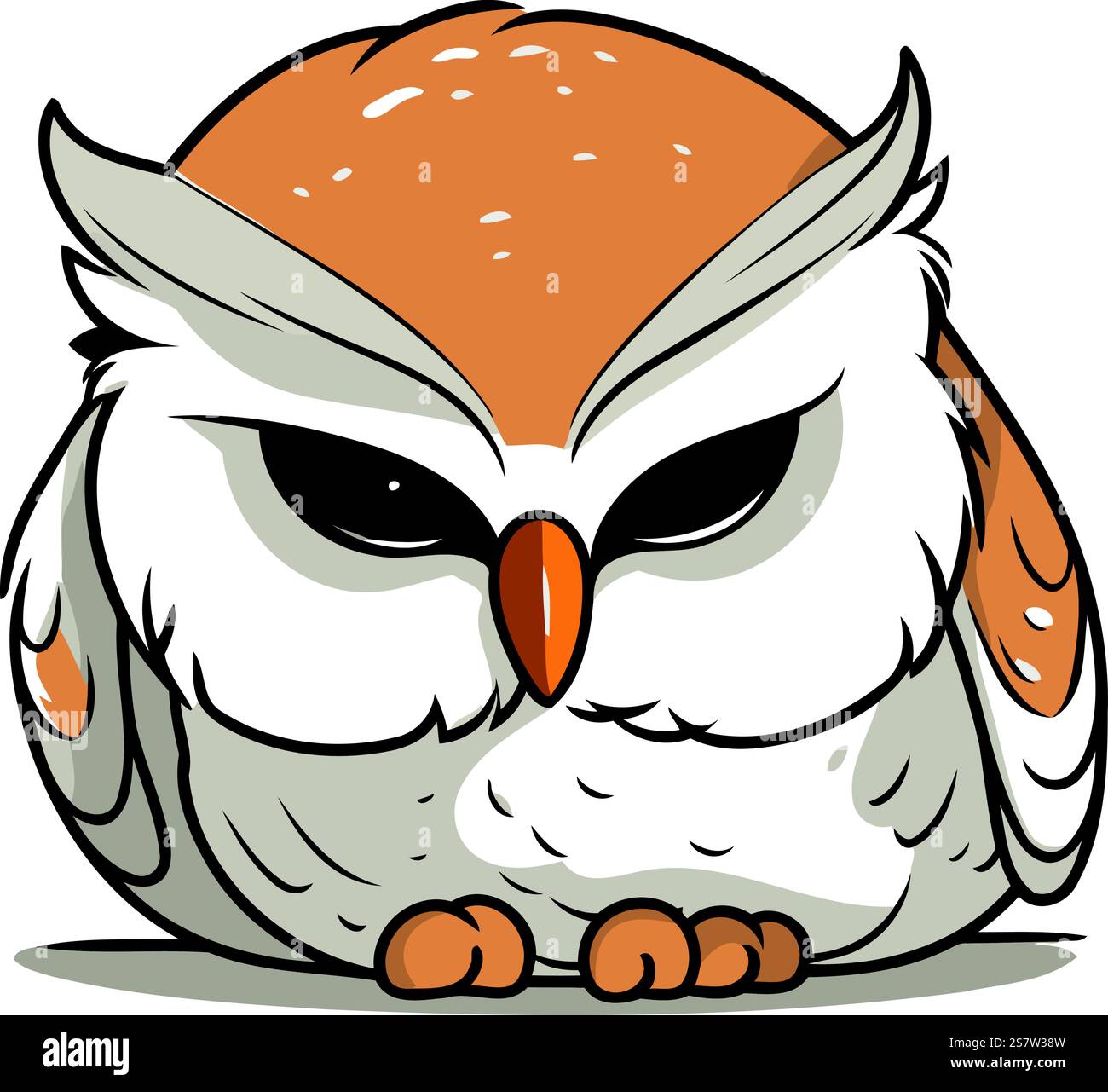 Owl isolated on white background. Cartoon style. Vector illustration ...