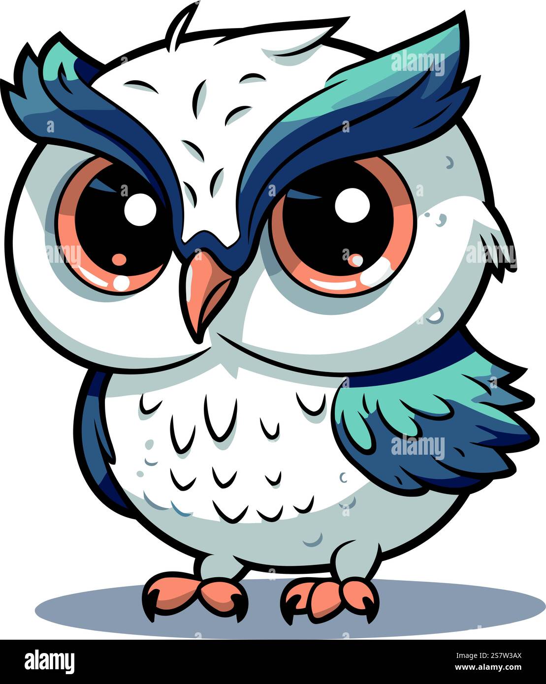 Cute owl character isolated on a white background. Vector illustration ...