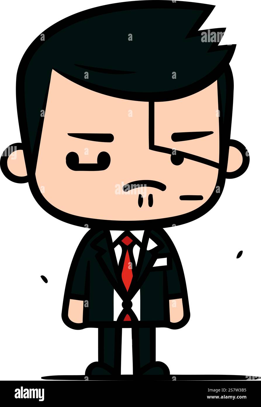 Angry boss cartoon character vector illustration. Businessman cartoon ...