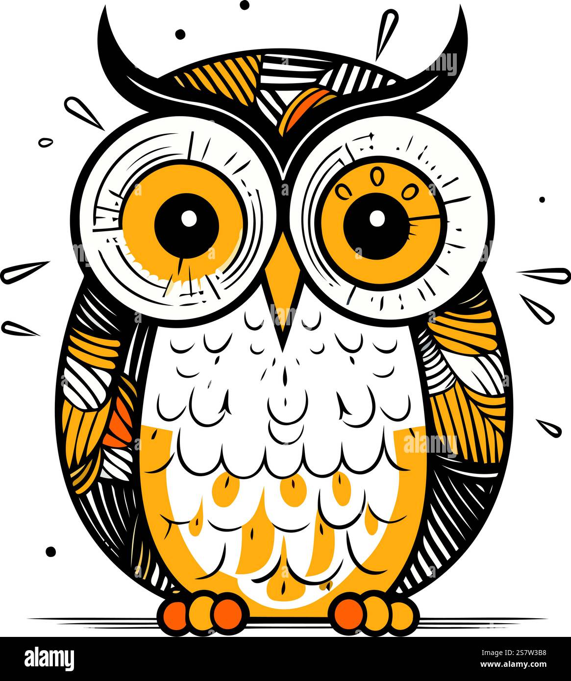 Owl. Cute hand drawn doodle vector illustration Stock Vector Image ...