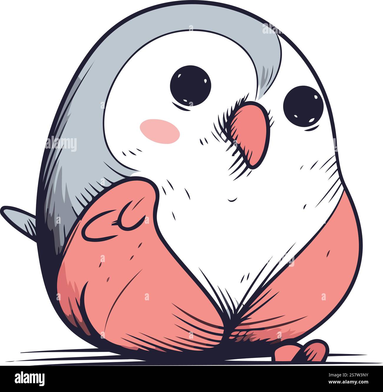 Hand drawn cute penguin. Vector illustration isolated on white ...
