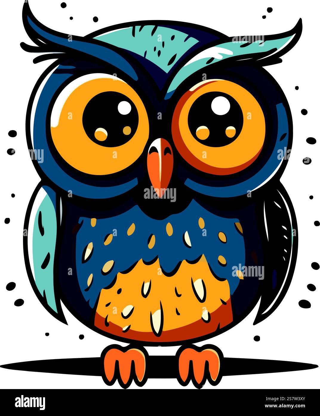 Cute cartoon owl. Vector illustration isolated on a white background ...