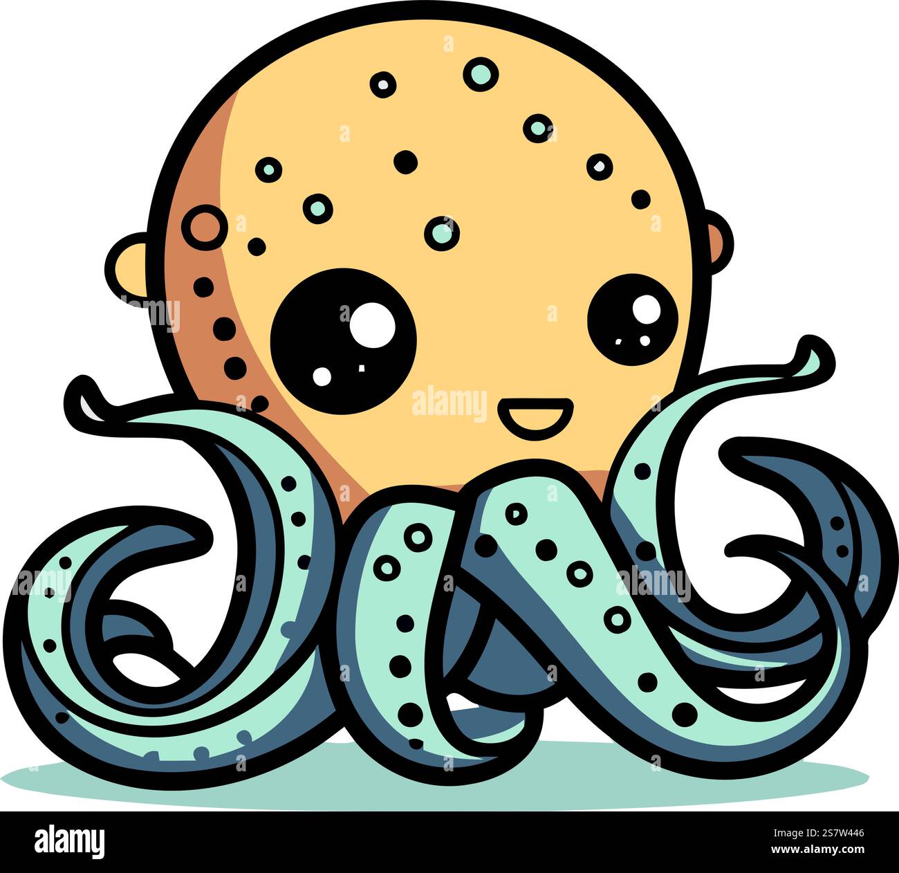 Octopus cartoon character. Cute and kawaii. Vector illustration Stock ...