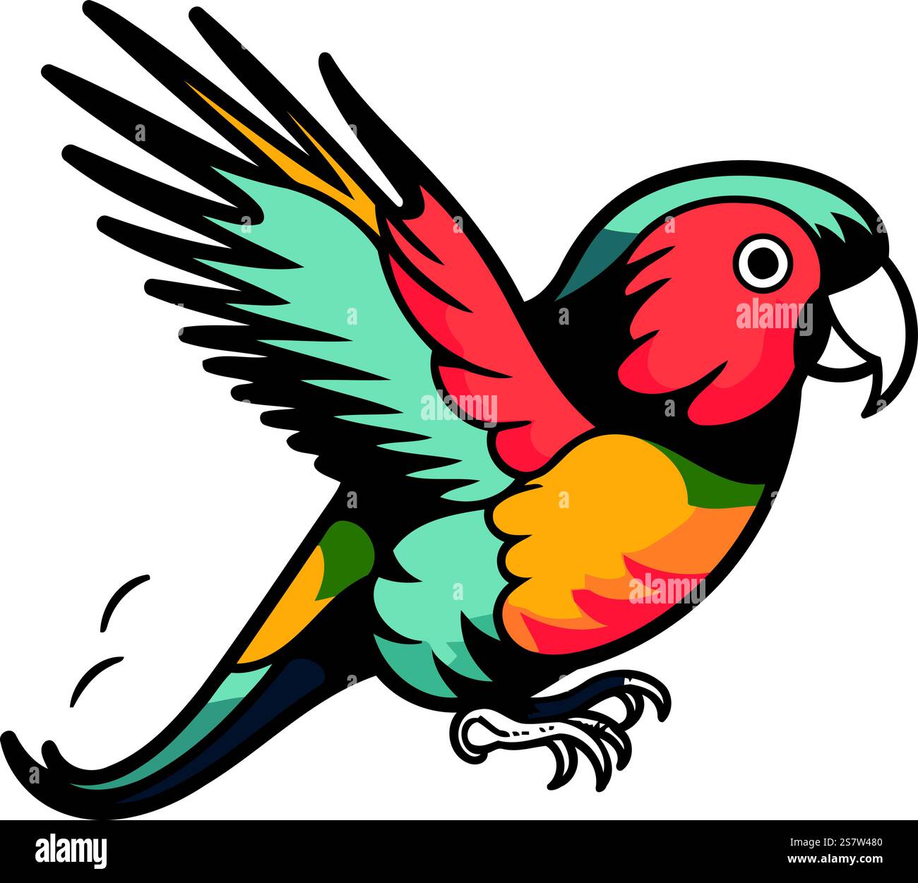 Parrot bird vector illustration isolated on white background. Parrot ...