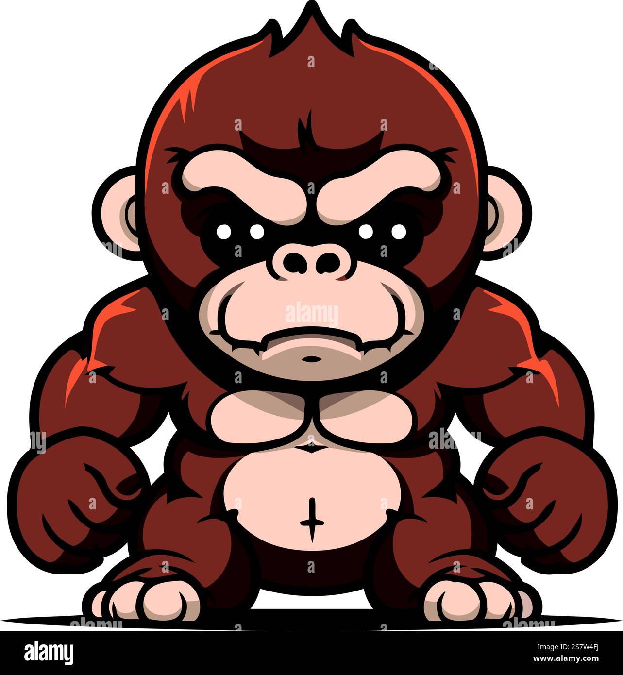 Gorilla Cartoon Mascot Character. Vector Illustration Stock Vector ...