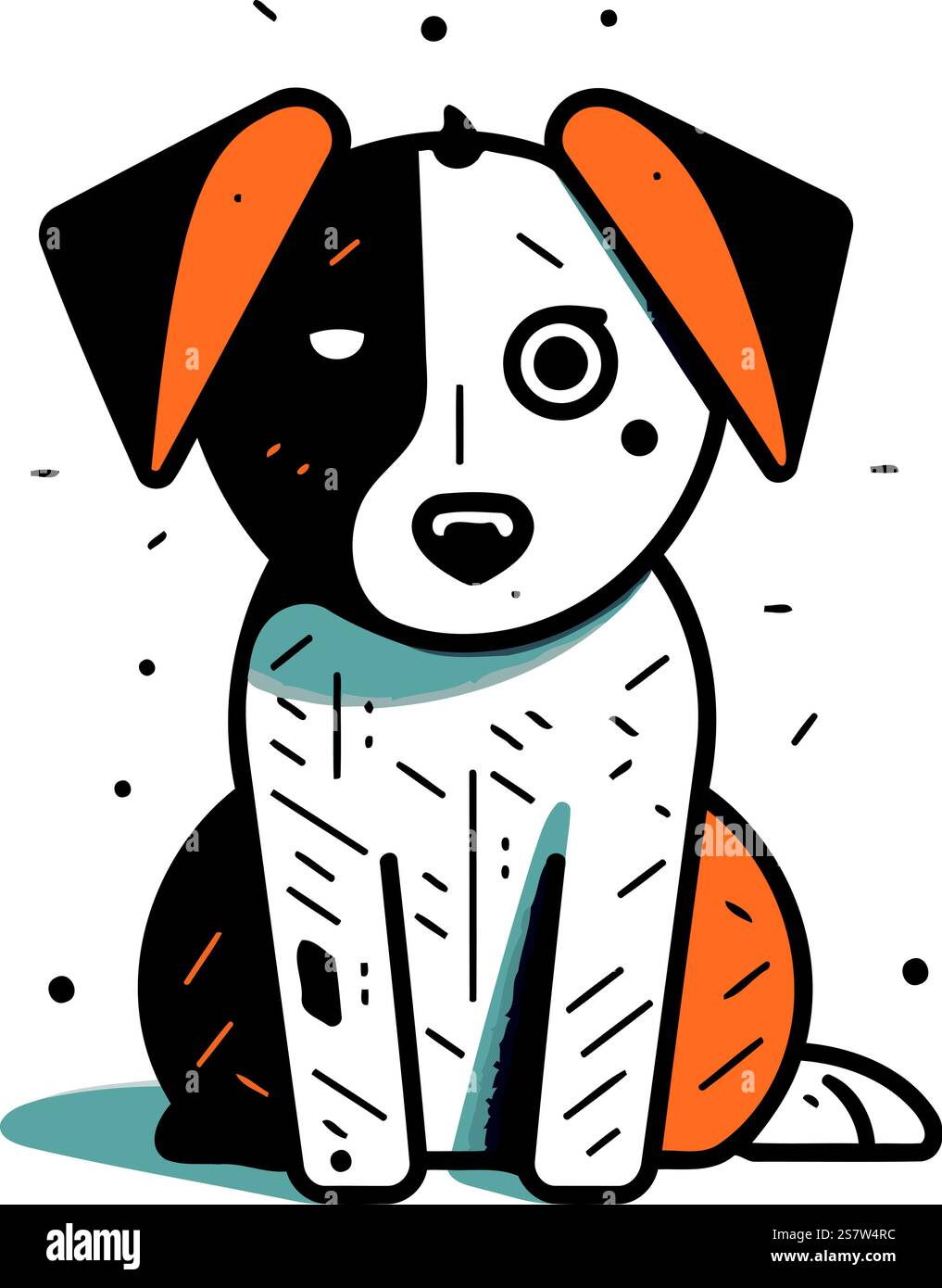 Cute cartoon dog. Vector illustration in doodle style Stock Vector ...